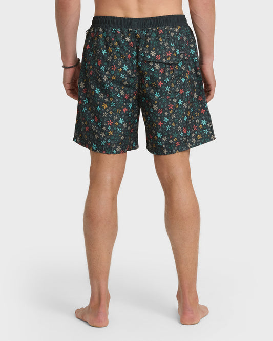 Everyday Ditsy Floral Swim Trunks - Black Quick Silver Black