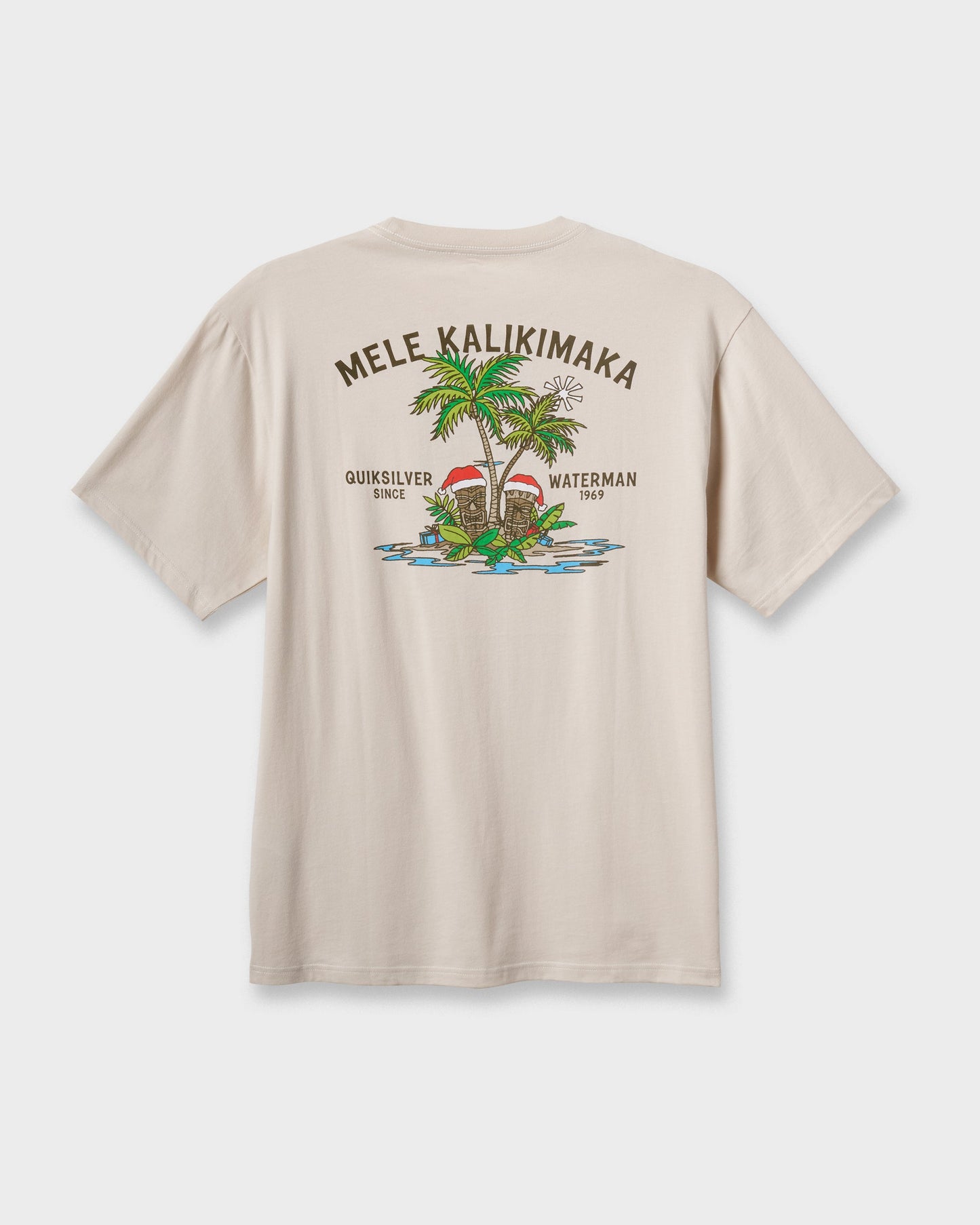 Waterman Tiki Holiday Classic T-shirt - Moonbeam Quick Silver Moonbeam