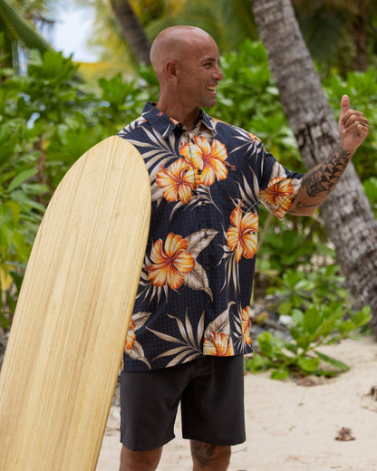 Waterman Tropical Dream Shirt - Black Quick Silver Black