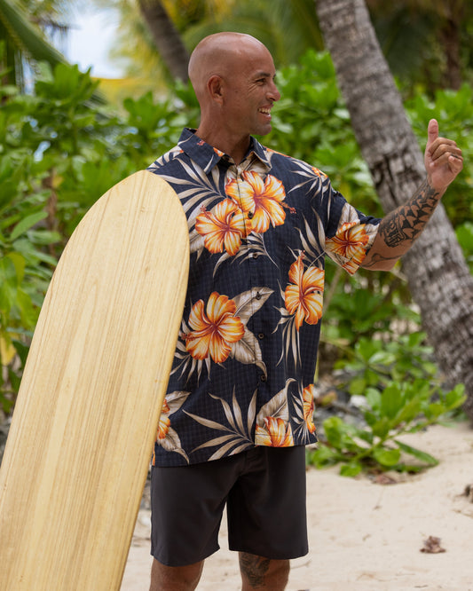 Waterman Tropical Dream Shirt - Black Quick Silver Black