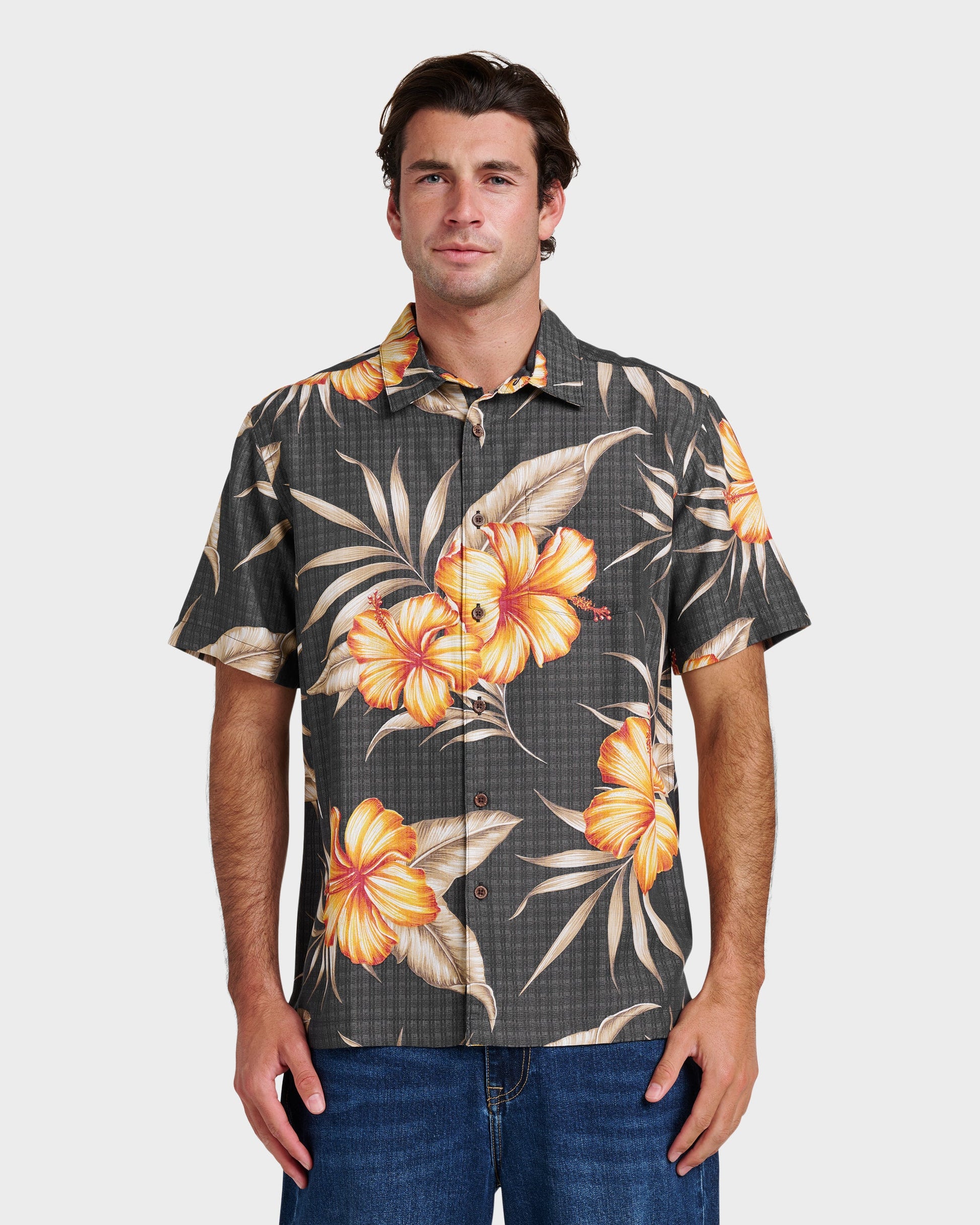 Waterman Tropical Dream Shirt - Black Quick Silver Black