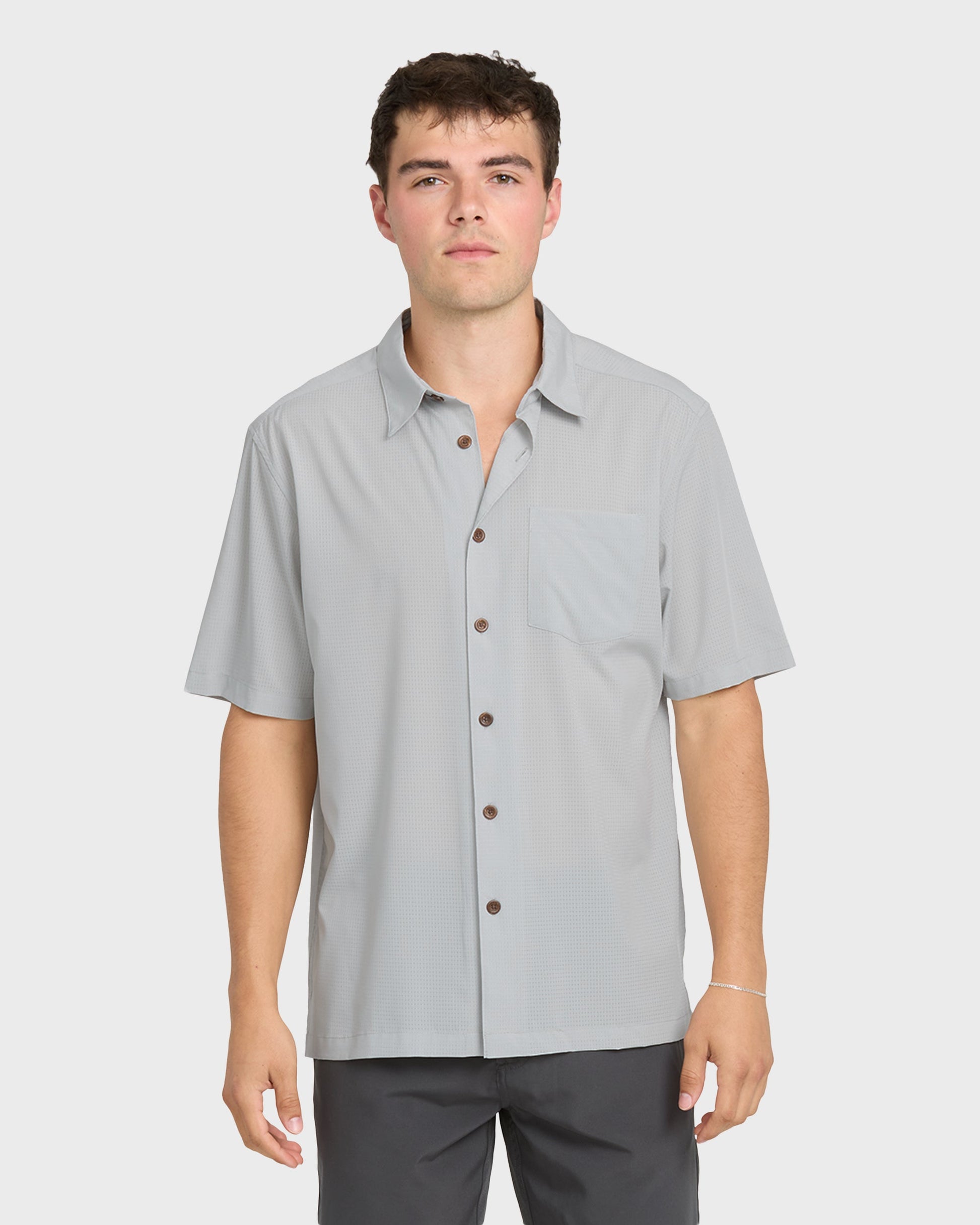 Chaser Short Sleeve Woven Shirt - High Rise Quick Silver High Rise