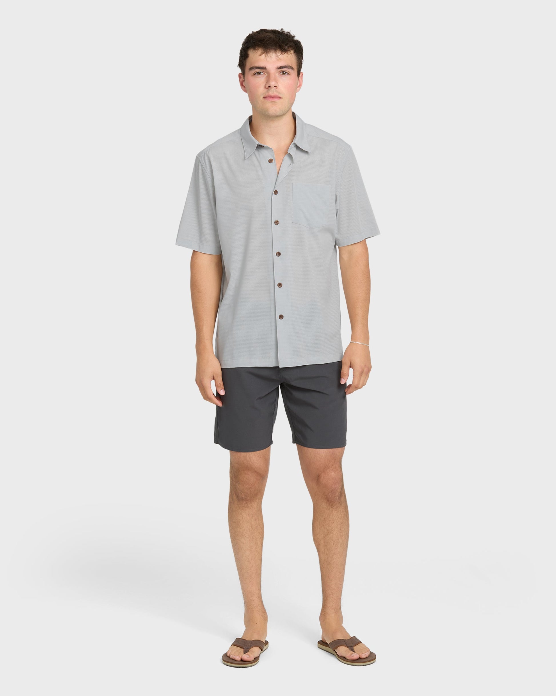 Chaser Short Sleeve Woven Shirt - High Rise Quick Silver High Rise