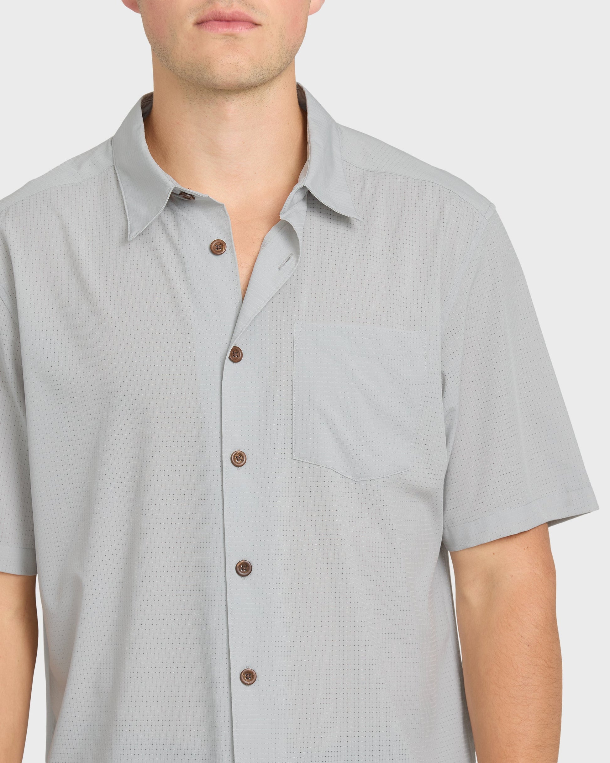 Chaser Short Sleeve Woven Shirt - High Rise Quick Silver High Rise
