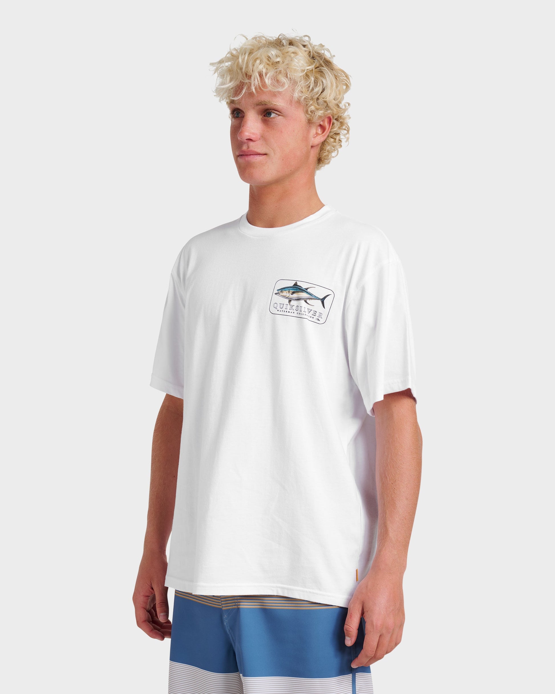 Waterman Yellowfinner Classic T-shirt - White Quick Silver White