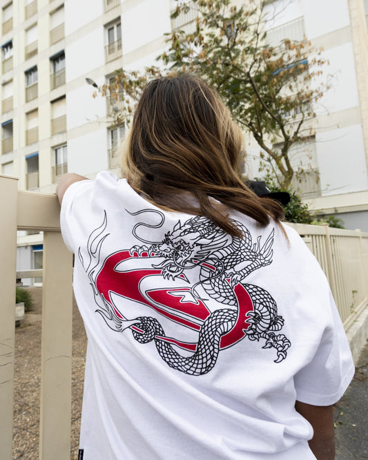 Dragon Master Heavy Weight T-shirt - White Quick Silver White
