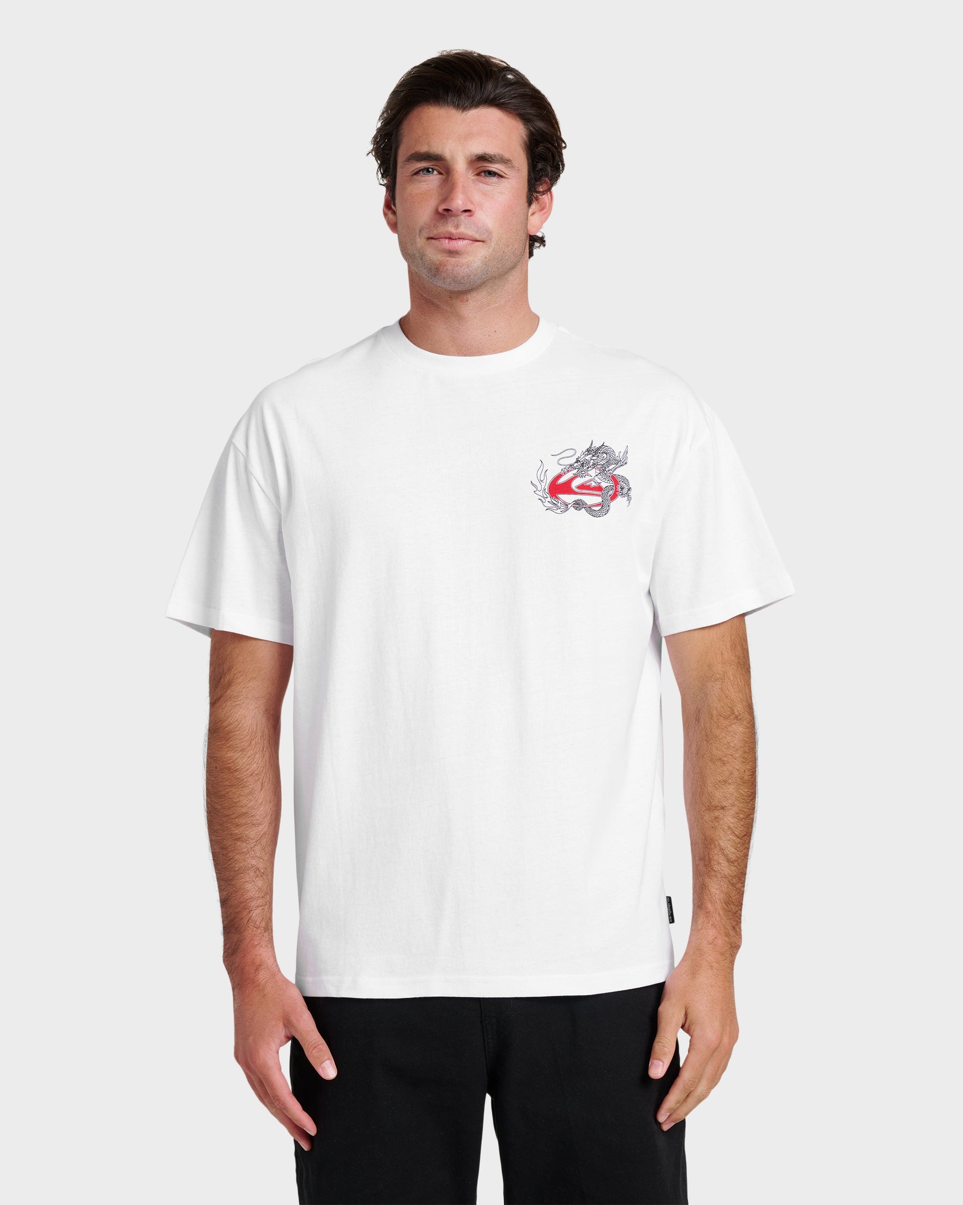 Dragon Master Heavy Weight T-shirt - White Quick Silver White