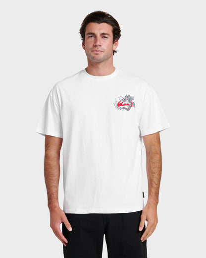 Dragon Master Heavy Weight T-shirt - White Quick Silver White