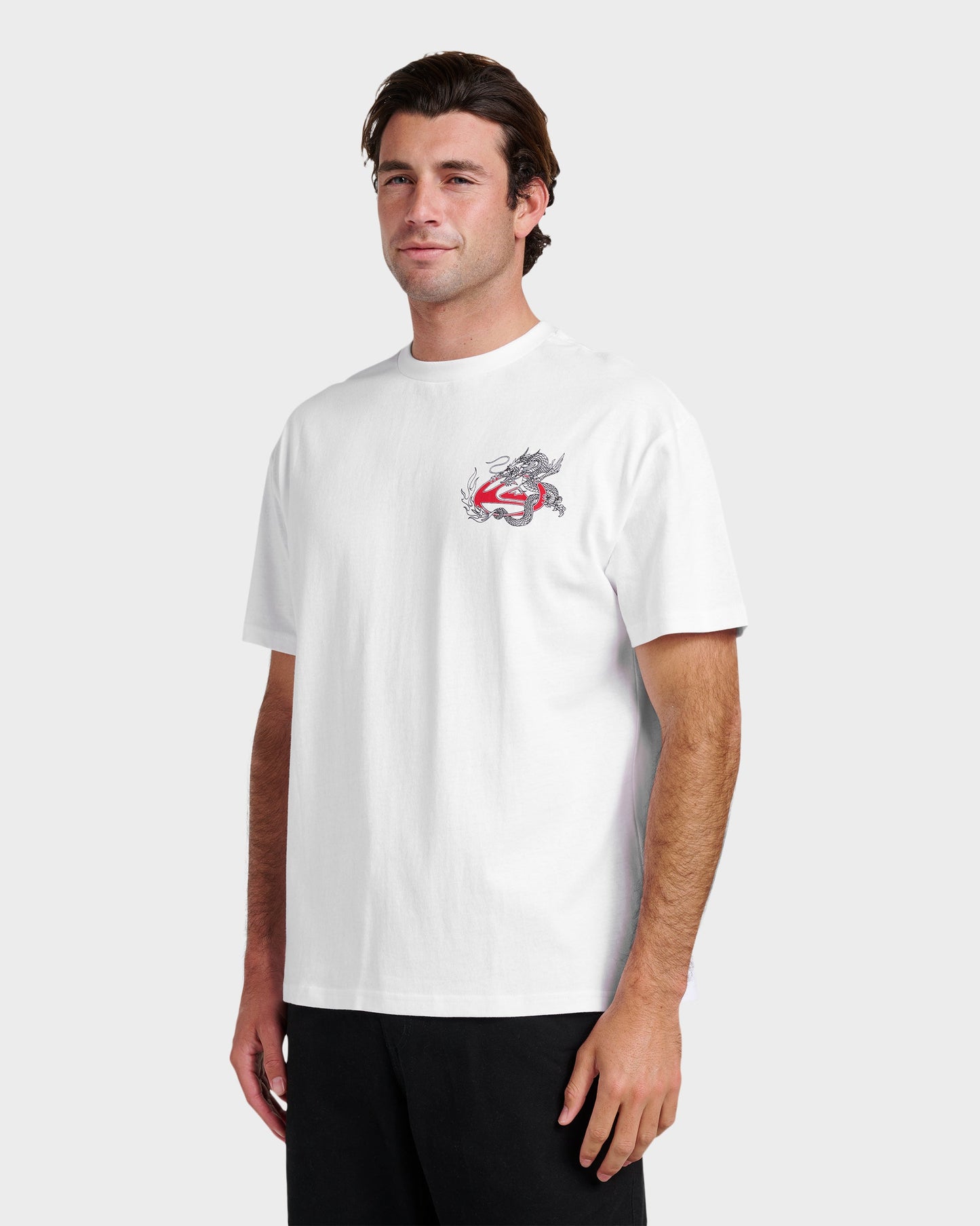 Dragon Master Heavy Weight T-shirt - White Quick Silver White