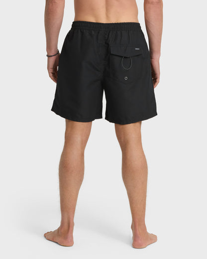 Everyday Solid 17" Swim Trunks - Black Quick Silver Black