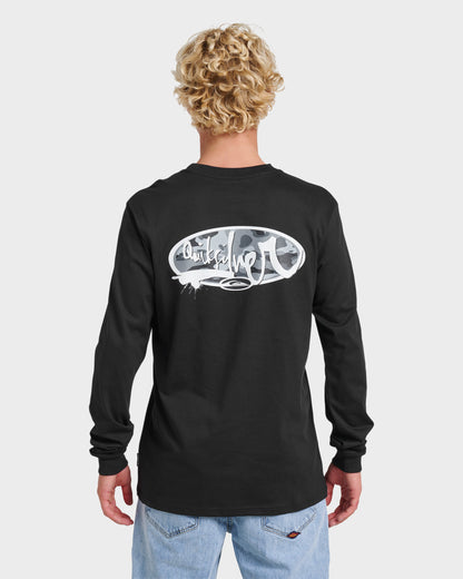 Impaired Camo Long Sleeve T-shirt - Black Quick Silver Black