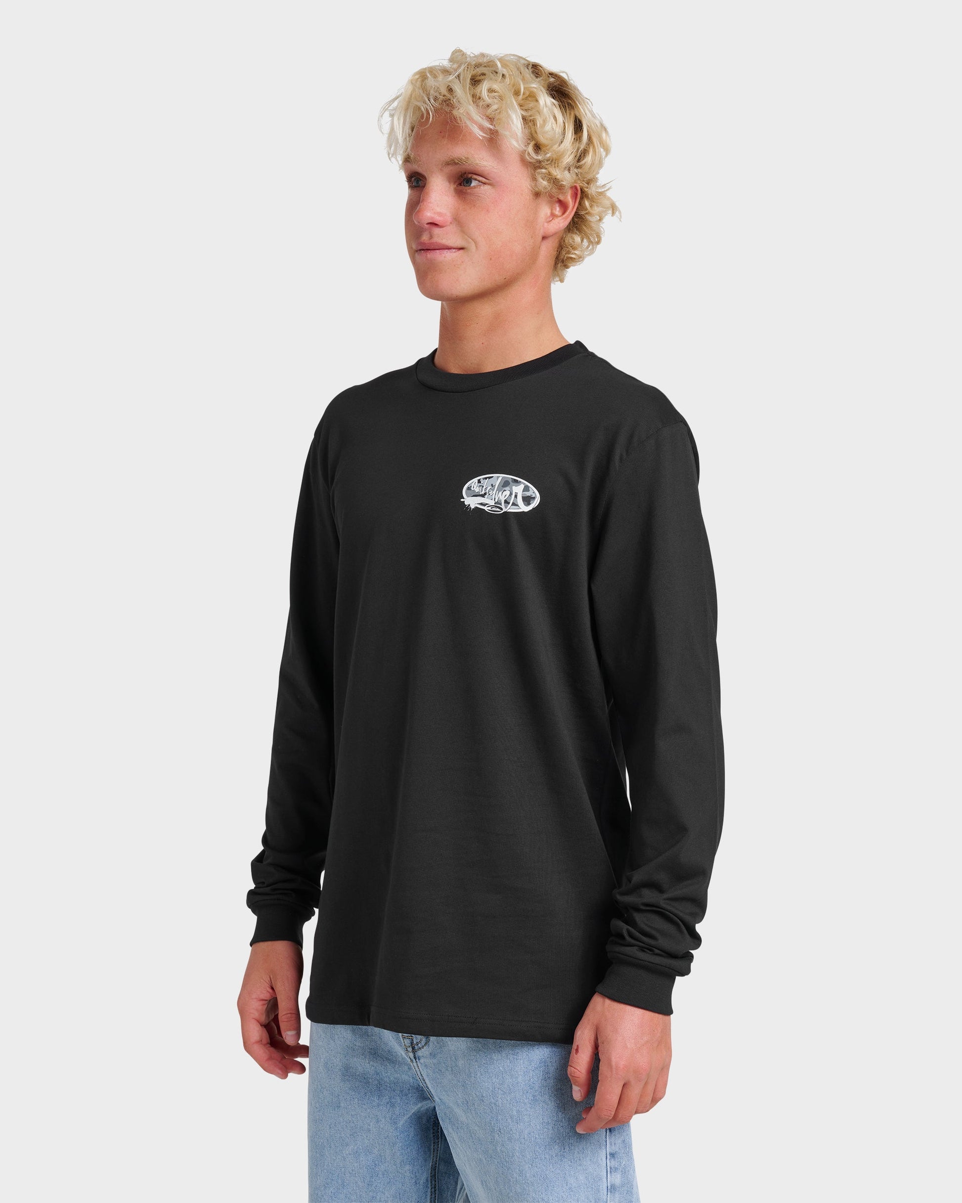 Impaired Camo Long Sleeve T-shirt - Black Quick Silver Black