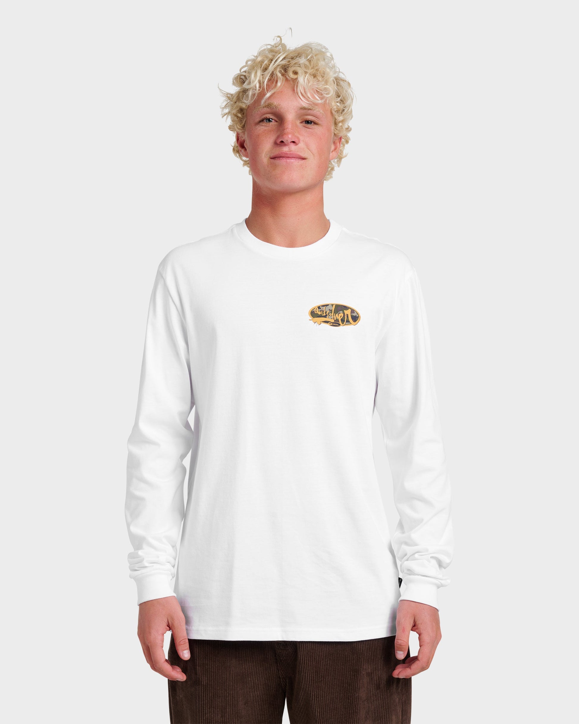 Impaired Camo Long Sleeve T-shirt - White Quick Silver White