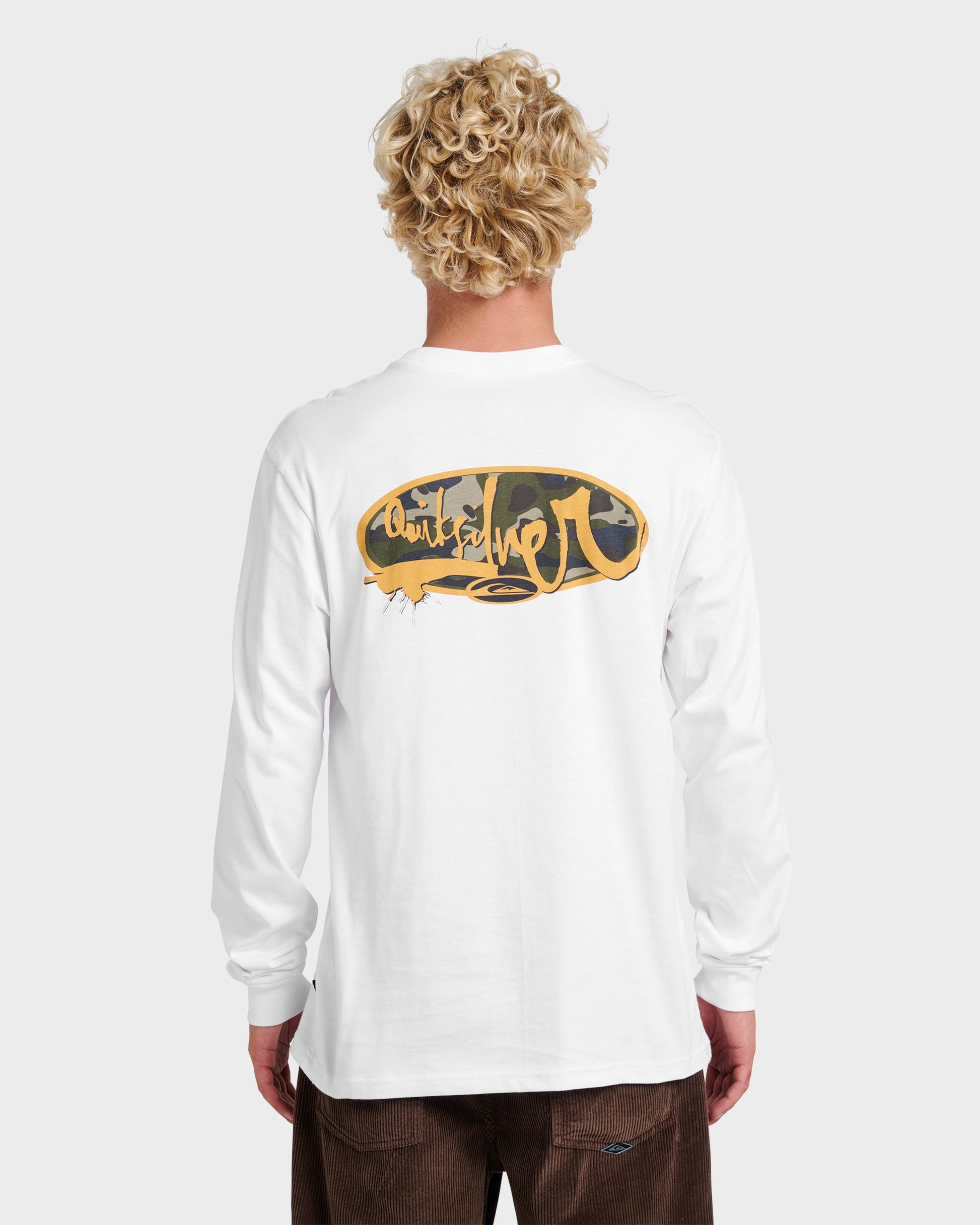 Impaired Camo Long Sleeve T-shirt - White Quick Silver White