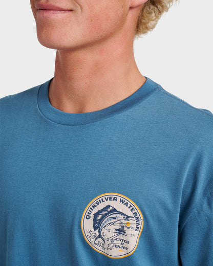 Waterman Catch & Release Classic T-shirt - Real Teal Quick Silver Real Teal