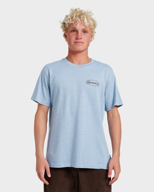 Mechanics Script Classic T-shirt - Ashley Blue Heather Quick Silver Ashley Blue Heather