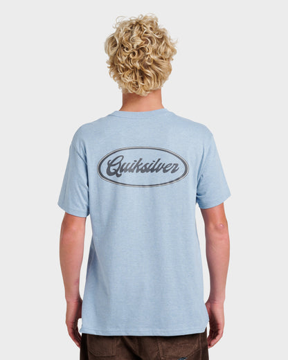 Mechanics Script Classic T-shirt - Ashley Blue Heather Quick Silver Ashley Blue Heather