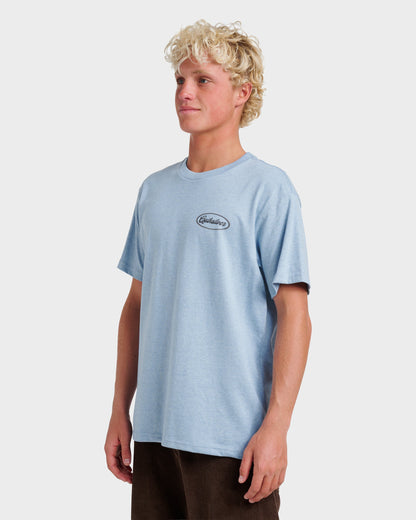 Mechanics Script Classic T-shirt - Ashley Blue Heather Quick Silver Ashley Blue Heather