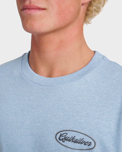 Mechanics Script Classic T-shirt - Ashley Blue Heather Quick Silver Ashley Blue Heather