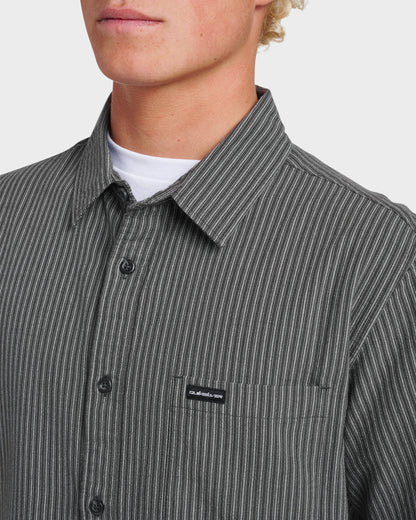 Oxford Stripe Classic Short Sleeve Shirt - Phantom Quick Silver Phantom