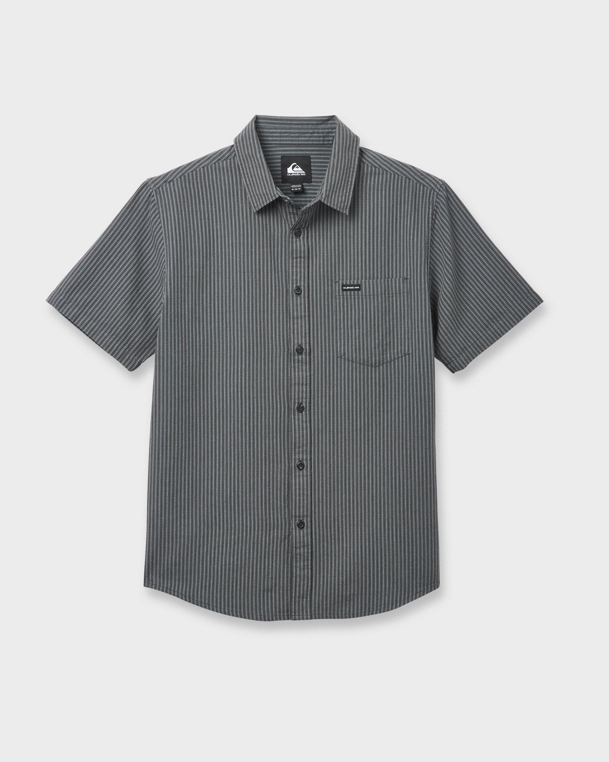Oxford Stripe Classic Short Sleeve Shirt - Phantom Quick Silver Phantom