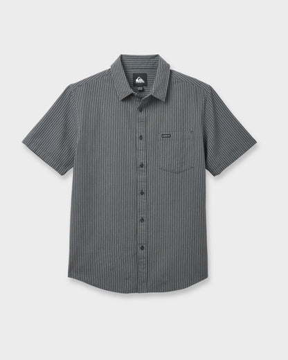Oxford Stripe Classic Short Sleeve Shirt - Phantom Quick Silver Phantom