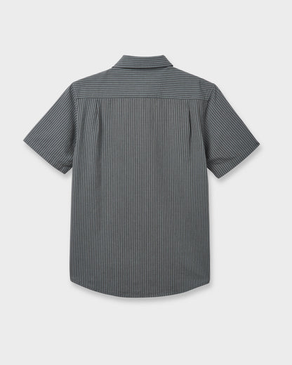 Oxford Stripe Classic Short Sleeve Shirt - Phantom Quick Silver Phantom