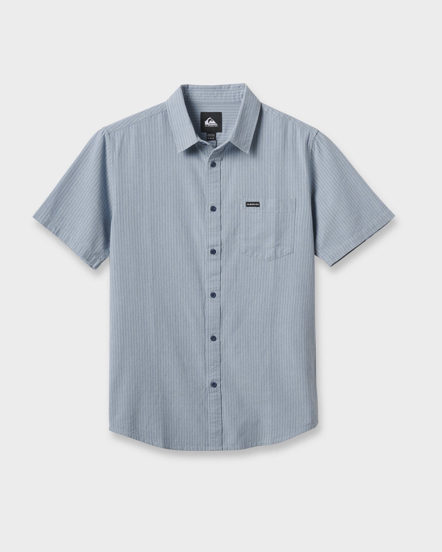 Oxford Stripe Classic Short Sleeve Shirt - Ashley Blue Quick Silver Ashley Blue
