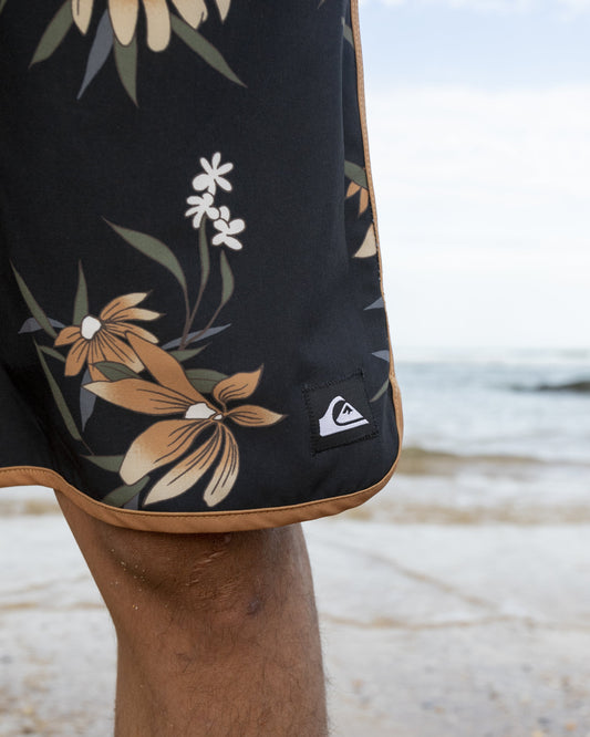 Everyday Coastal Flora 17" Swim Trunks - Black Quick Silver Black