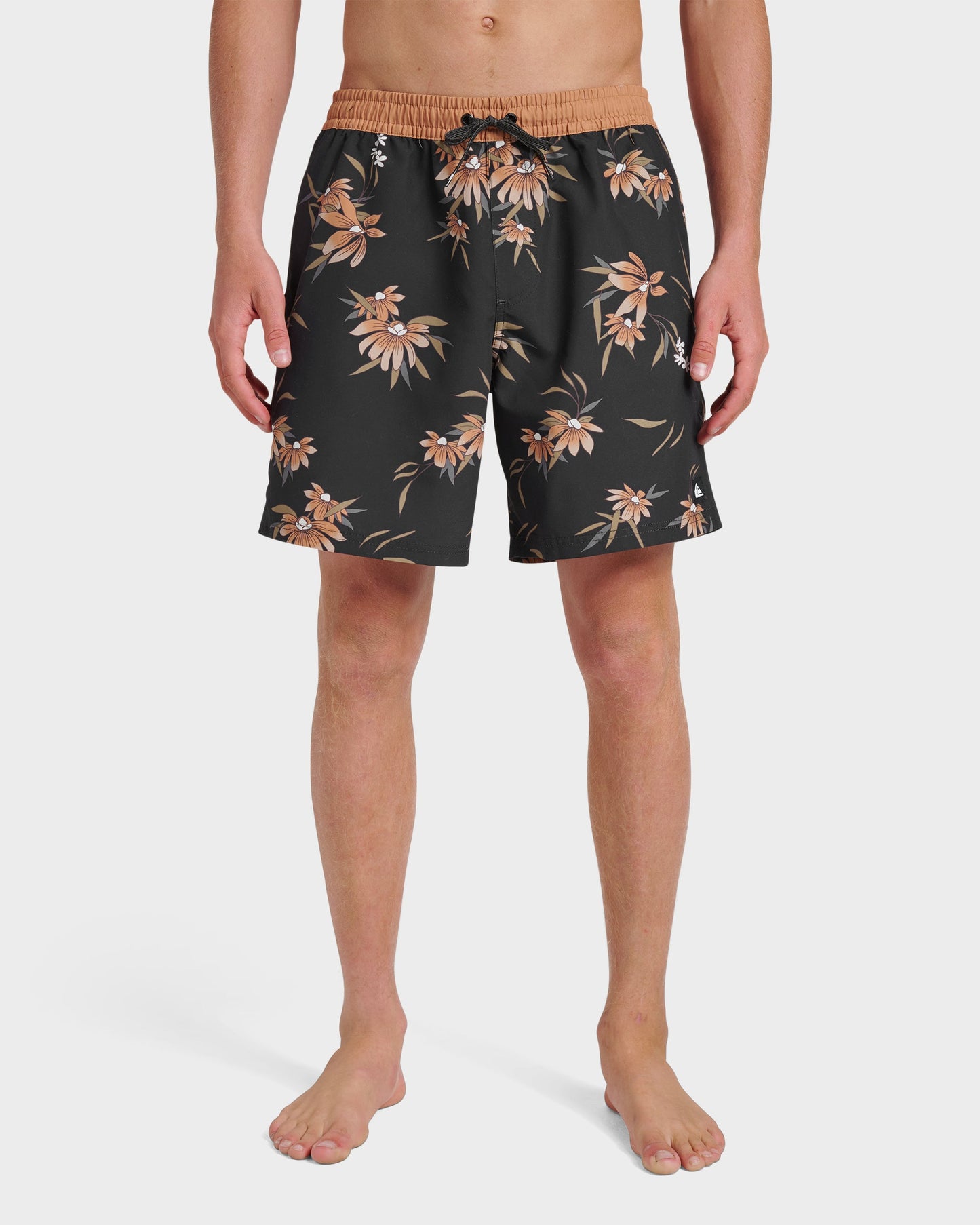 Everyday Coastal Flora 17" Swim Trunks - Black Quick Silver Black