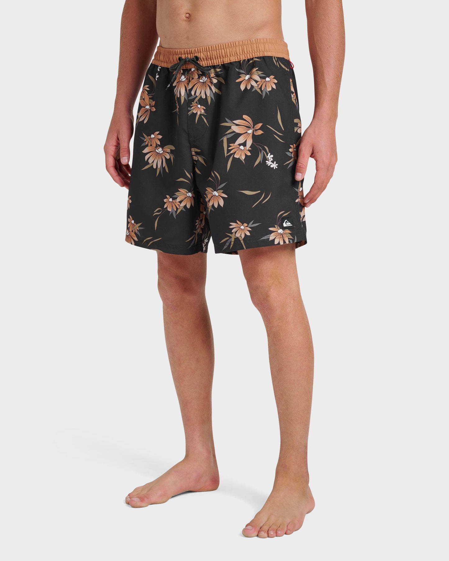 Everyday Coastal Flora 17" Swim Trunks - Black Quick Silver Black