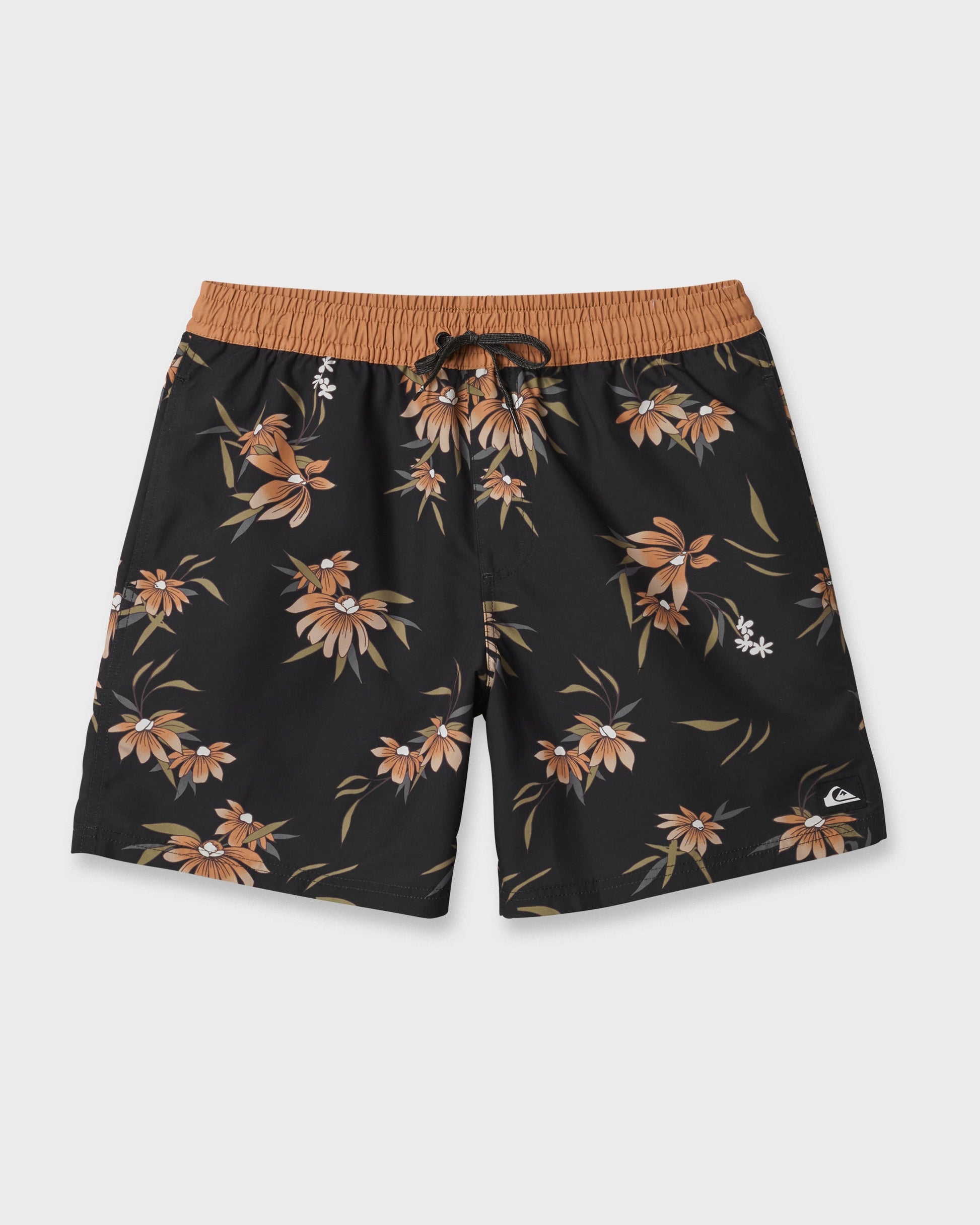 Everyday Coastal Flora 17" Swim Trunks - Black Quick Silver Black