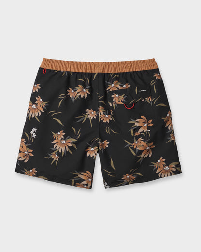 Everyday Coastal Flora 17" Swim Trunks - Black Quick Silver Black