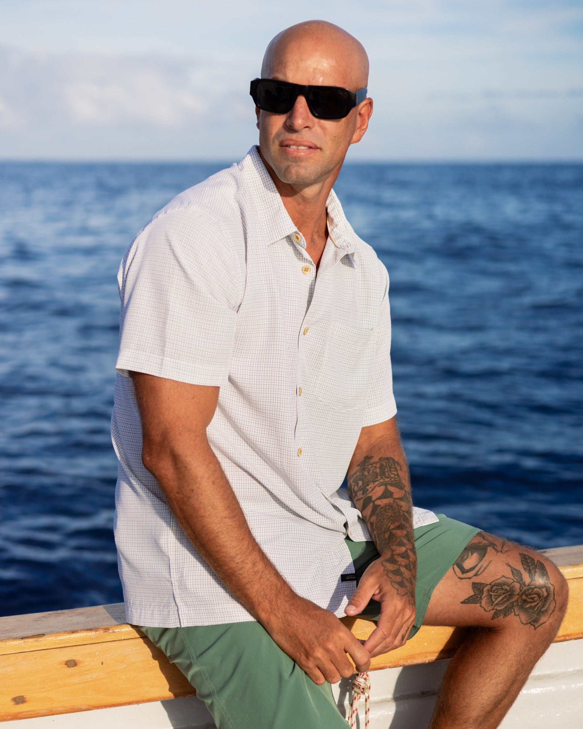 Waterman Checkmate Shirt - White Quick Silver White