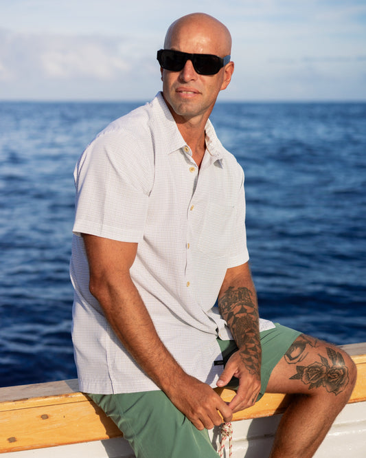 Waterman Checkmate Shirt - White Quick Silver White