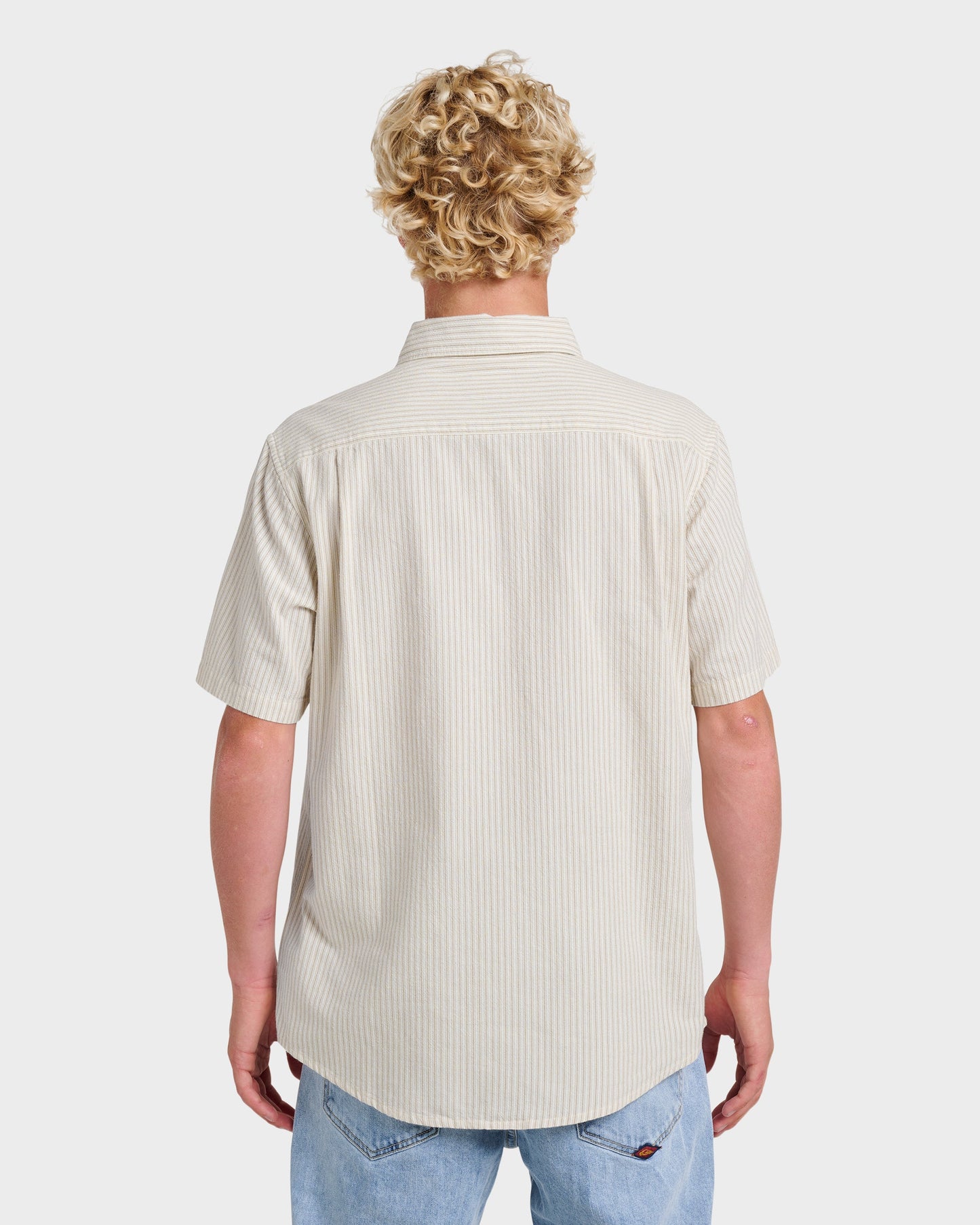 Oxford Stripe Classic Short Sleeve Shirt - Moonstruck Quick Silver Moonstruck