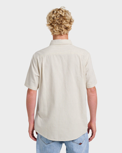 Oxford Stripe Classic Short Sleeve Shirt - Moonstruck Quick Silver Moonstruck