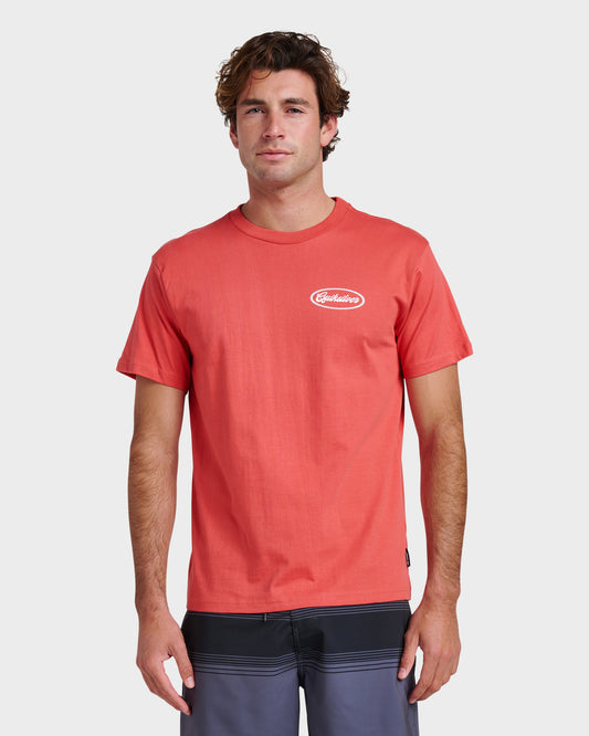 Mechanics Script Classic T-shirt - Mineral Red Quick Silver Mineral Red