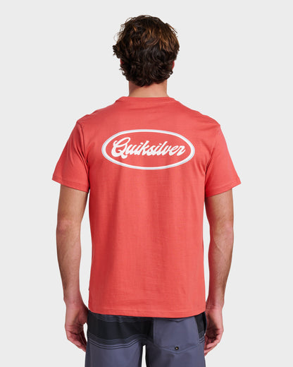 Mechanics Script Classic T-shirt - Mineral Red Quick Silver Mineral Red