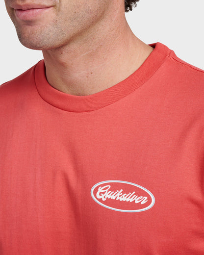 Mechanics Script Classic T-shirt - Mineral Red Quick Silver Mineral Red