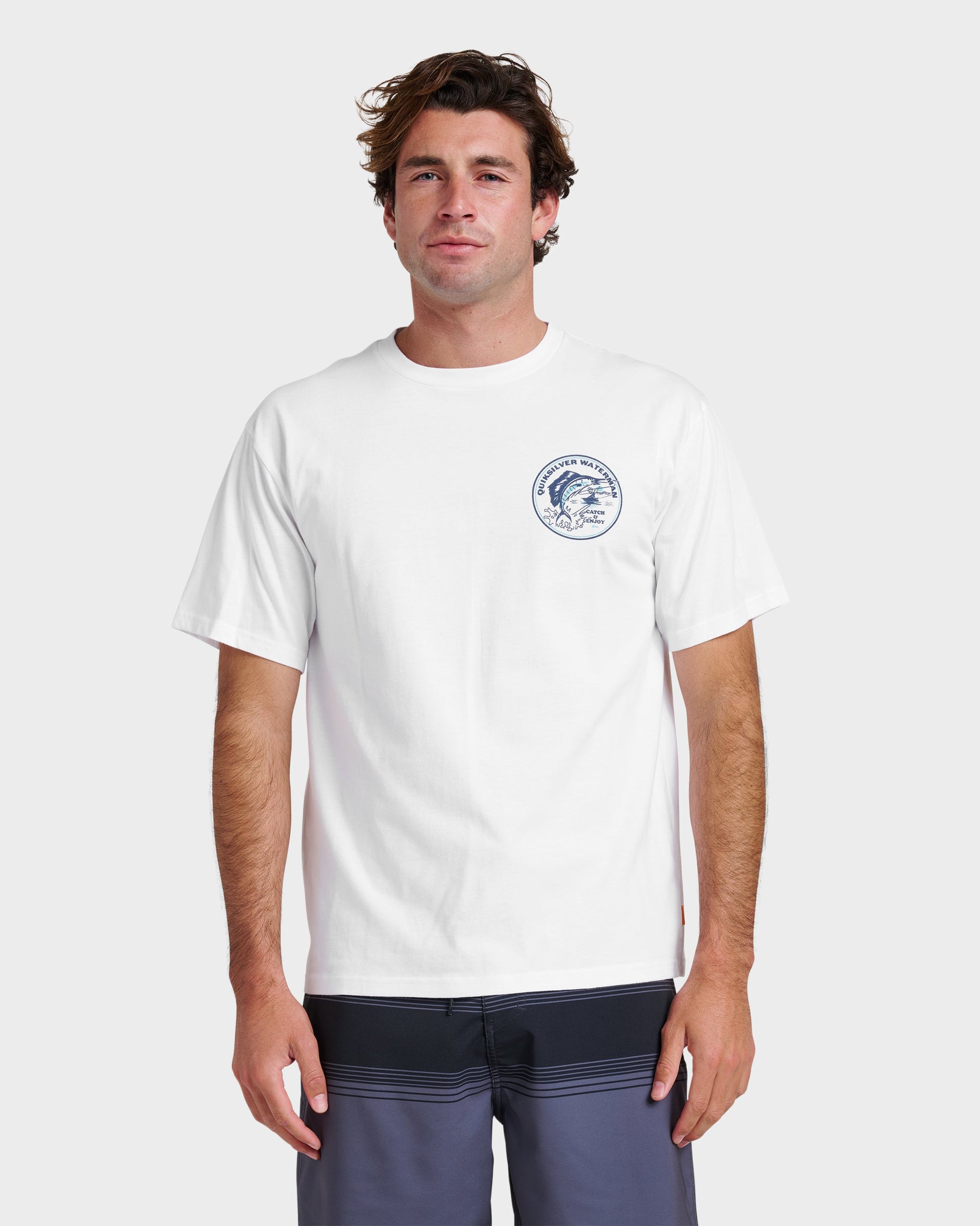 Waterman Catch & Release Classic T-shirt - White Quick Silver White
