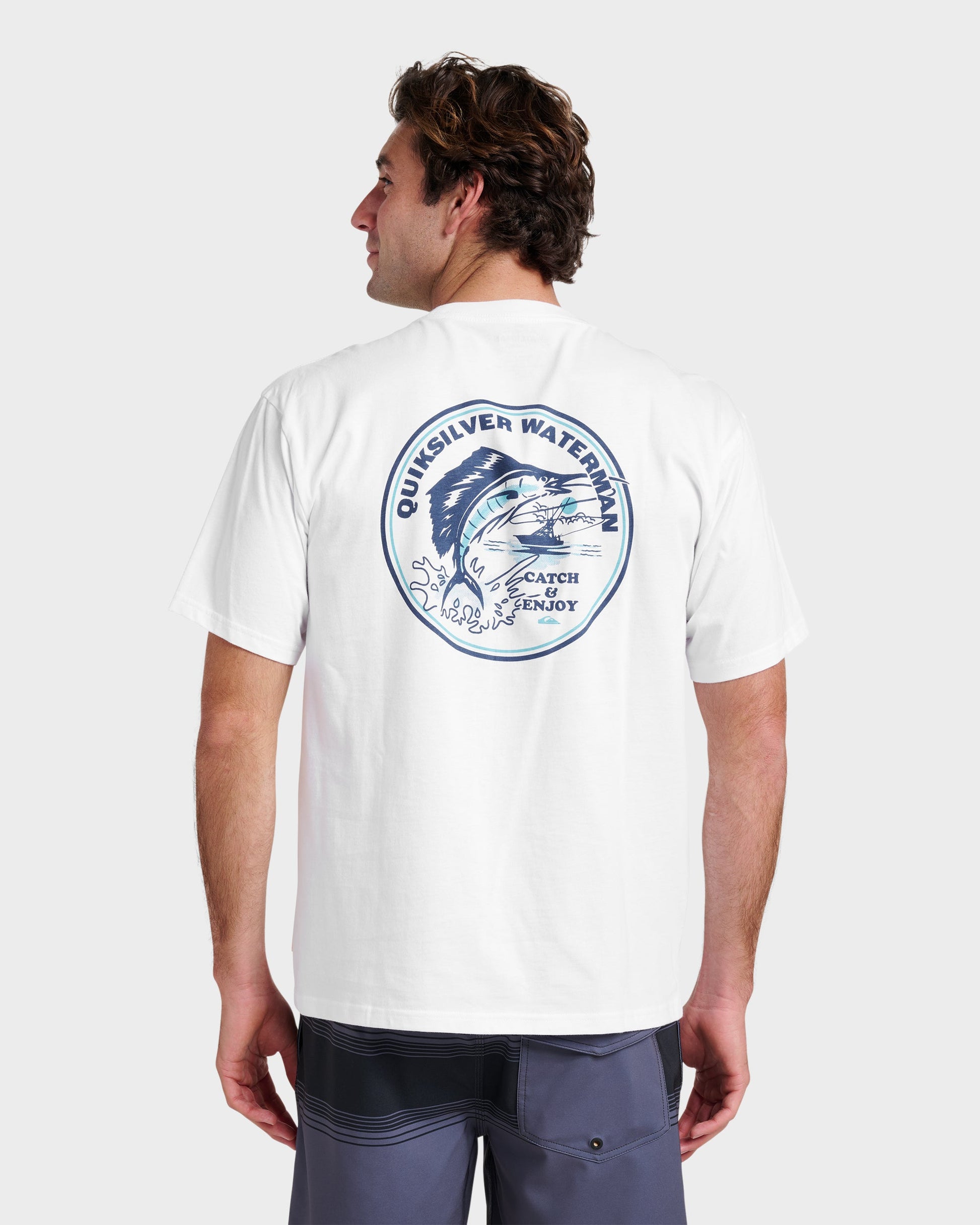 Waterman Catch & Release Classic T-shirt - White Quick Silver White