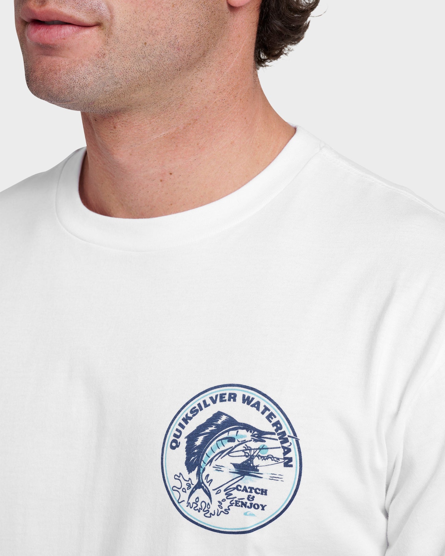 Waterman Catch & Release Classic T-shirt - White Quick Silver White