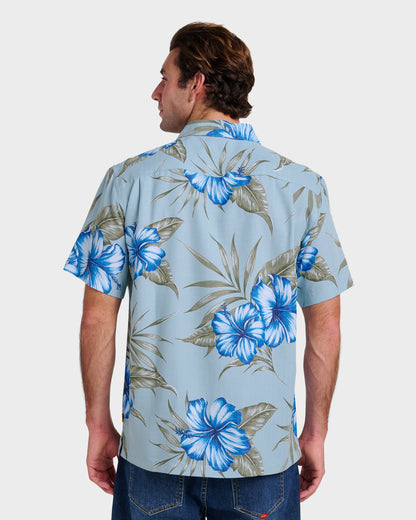 Waterman Tropical Dream Shirt - Sterling Blue Quick Silver Sterling Blue