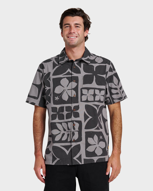 Waterman Tiki Island Shirt - Phantom Quick Silver Phantom