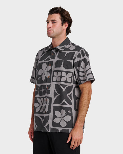 Waterman Tiki Island Shirt - Phantom Quick Silver Phantom