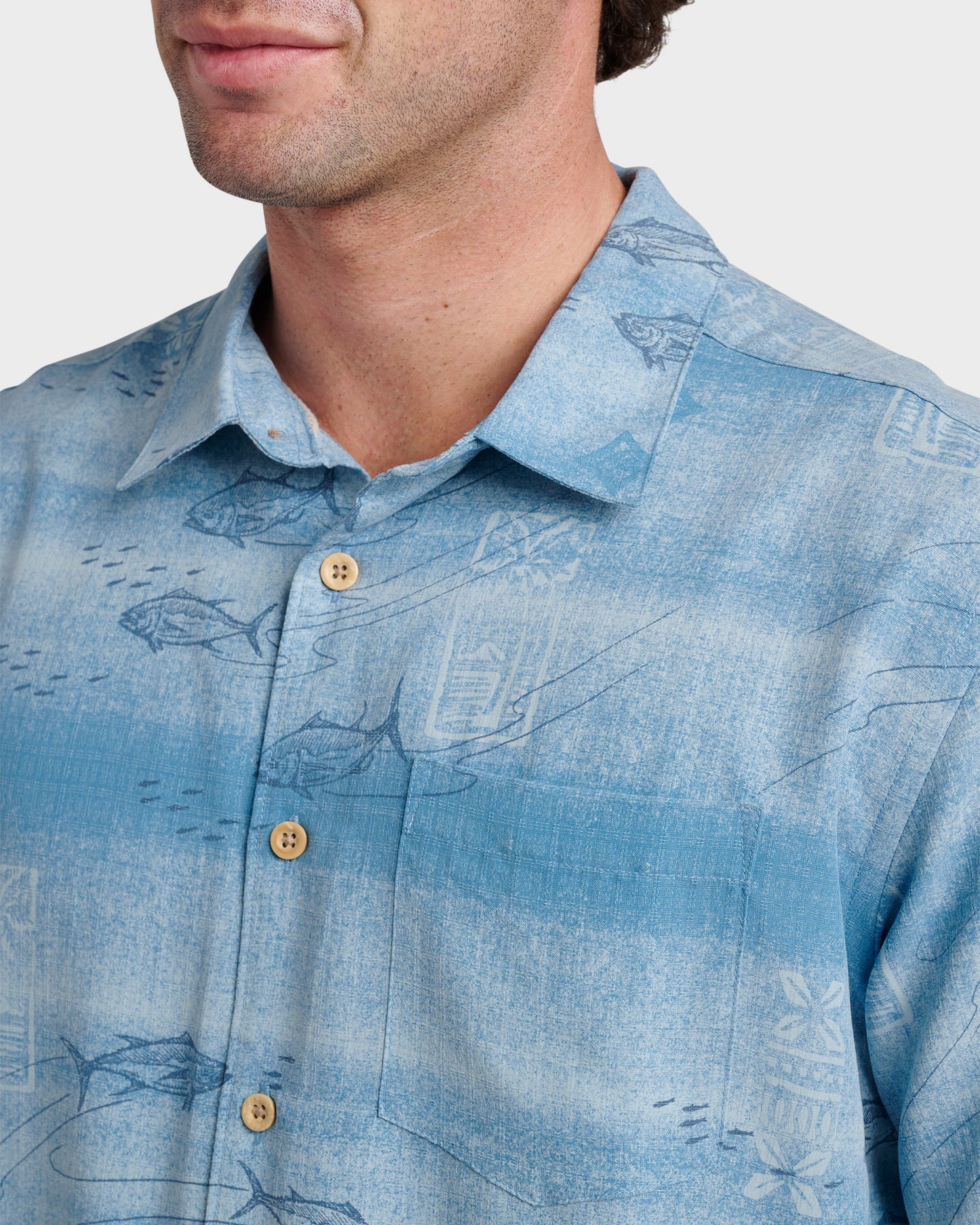 Waterman Go Fish Shirt - Sterling Blue Quick Silver Sterling Blue