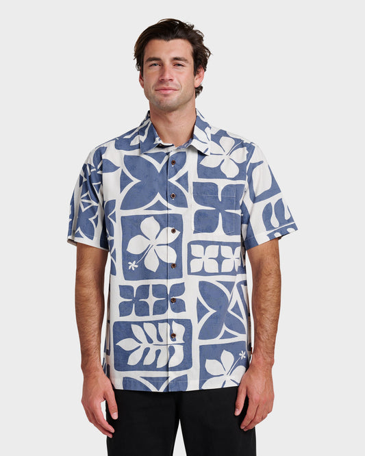 Waterman Tiki Island Shirt - Flint Stone Quick Silver Flint Stone