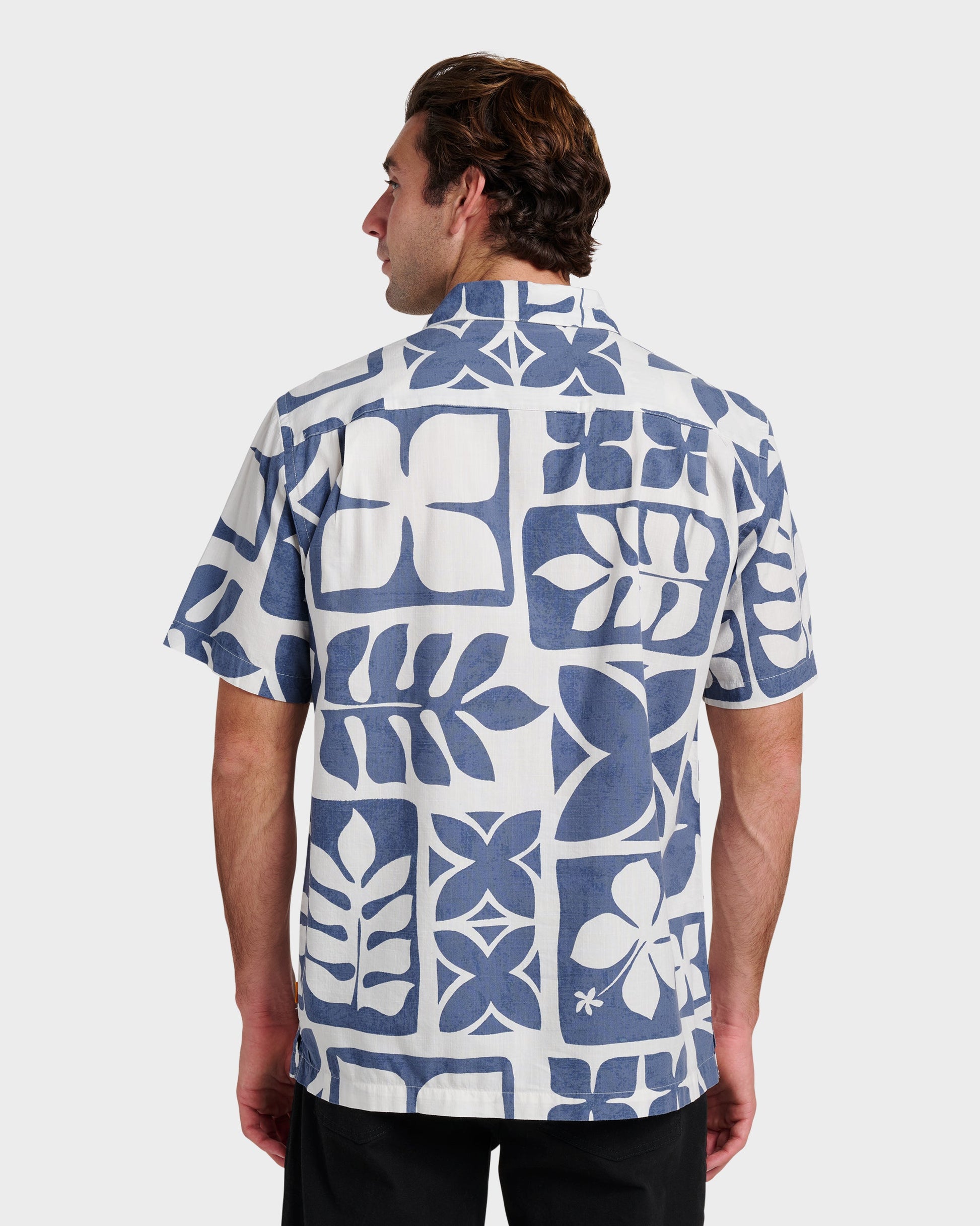 Waterman Tiki Island Shirt - Flint Stone Quick Silver Flint Stone