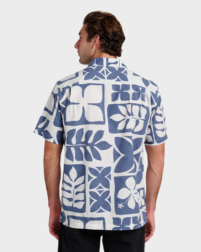 Waterman Tiki Island Shirt - Flint Stone Quick Silver Flint Stone